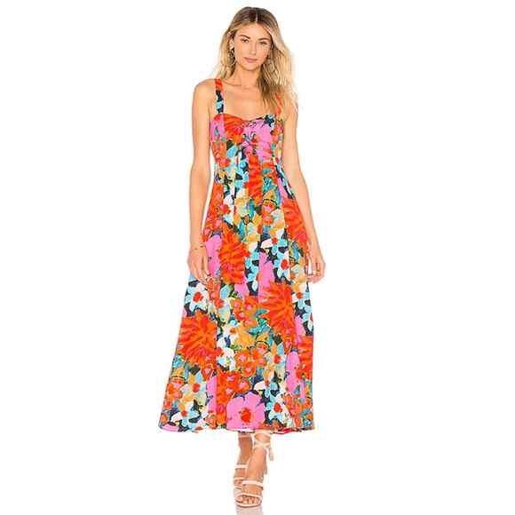 Mara Hoffman Dresses & Skirts - Mara Hoffman Mei Jardin Floral Midi Dress Linen